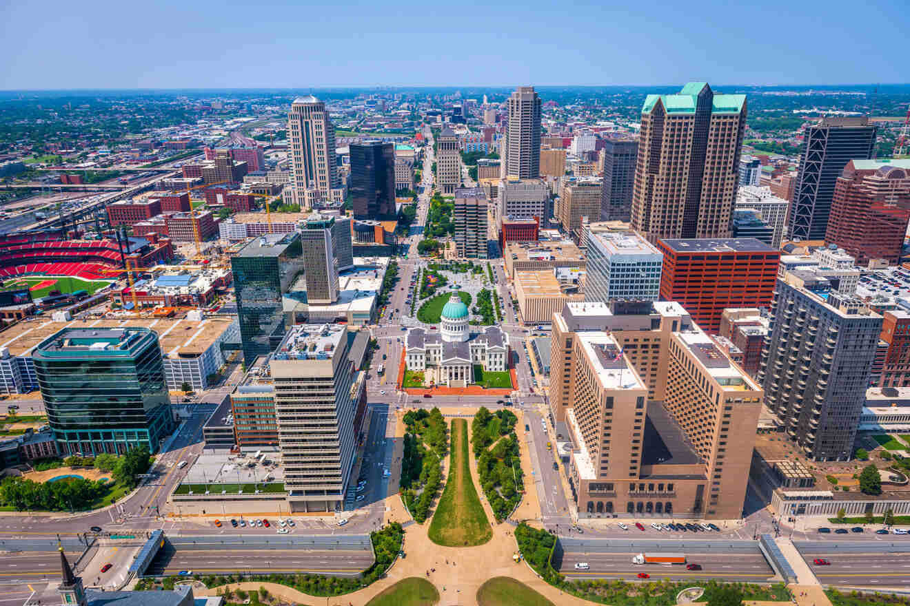 Aerial view of St. Louis, Missouri